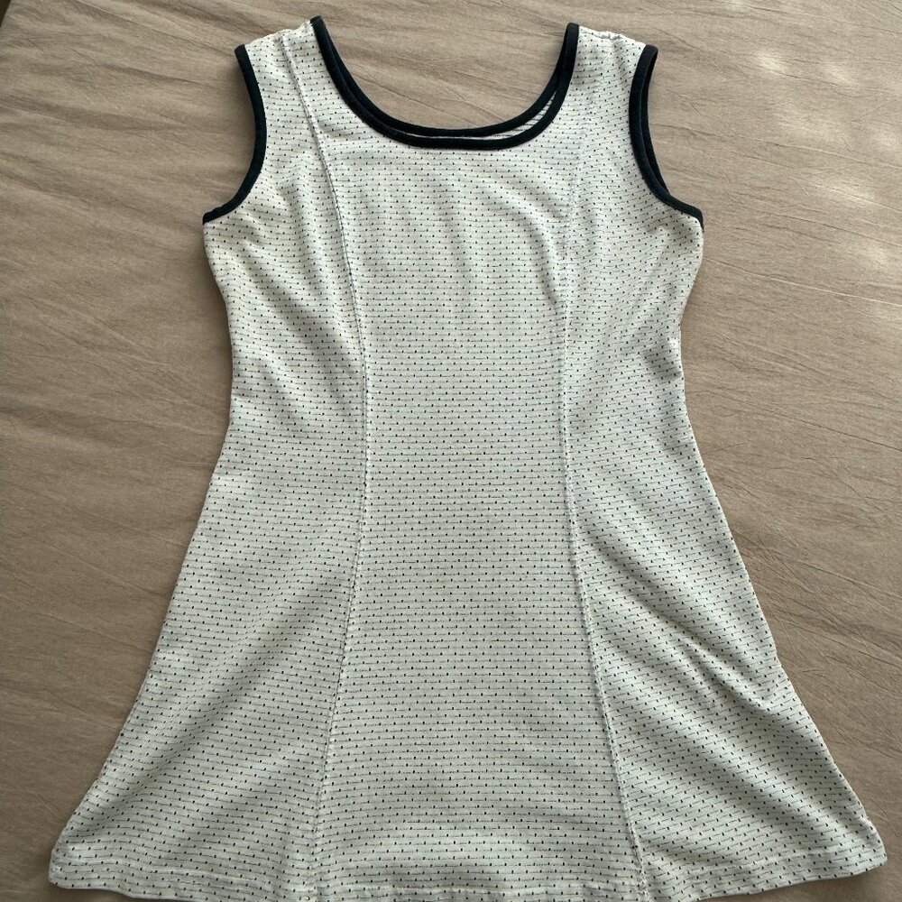 Vintage Vital White &‎ Navy Blue Sleeveless Tennis Dress Size Medium - Picture 5 of 8